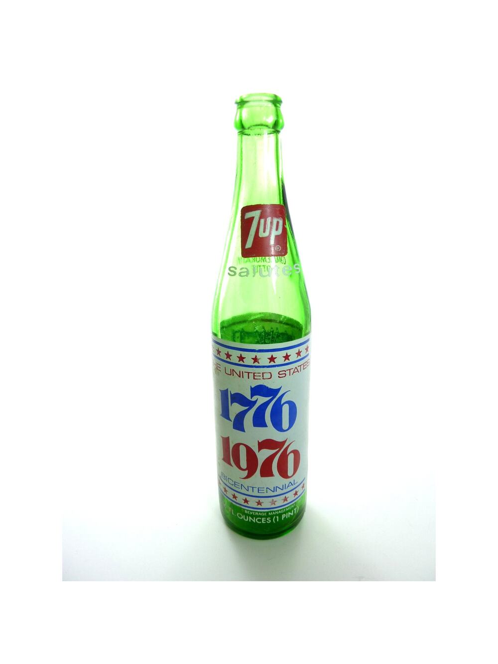 Vintage Soda Bottle 7 Up Bicentennial 1776 Commemorative Bottle Retro Decor
